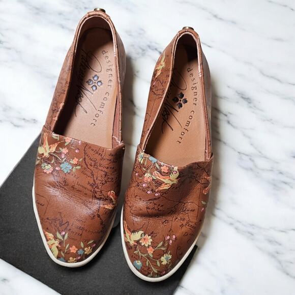 Shoes - Patricia Nash Shoes Women 6.5 Nude Pointed Toe Leather Floral Boho Cottage Brown